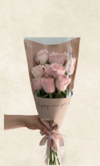 Bodrum Çiçek Market 10'lu İthal pembe gül buketi