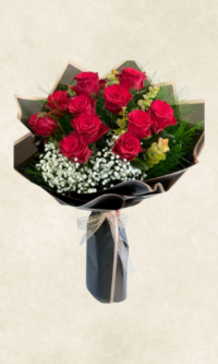 Bodrum Çiçek Market 10'lu kırmızı gül buketi