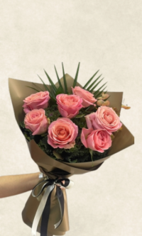 Bodrum Çiçek Market 7 İthal somon gül buketi