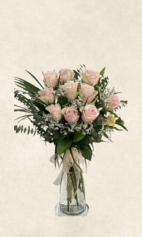 dekoratif İthal pudra gül aranjmanı