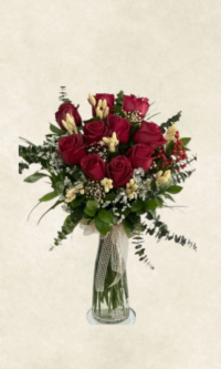 dekoratif kırmızı gül aranjmanı