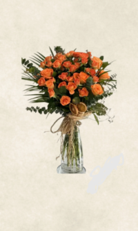 dekoratif turuncu sprey gül aranjmanı