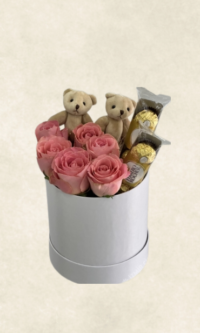 Bodrum Çiçek Market kutuda İthal somon gül oyuncak Çikolata