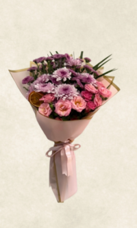 pembe Çardak gül / krizantem buketi