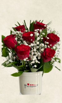 Bodrum Çiçek Market sevgiliye vazoda kırmızı gül aranjmanı