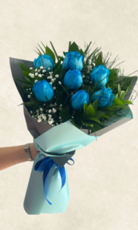 Bodrum Çiçek Market 7 mavi gül buketi