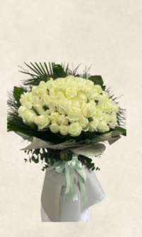 101 beyaz gül buketi