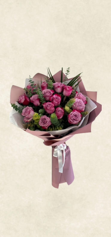 15 İthal mor gül buketi 15 İthal mor gül buketi