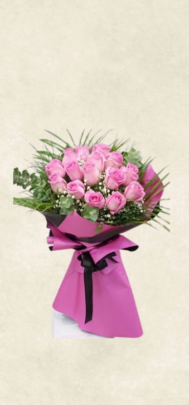 15 İthal pembe gül buketi 15 İthal pembe gül buketi
