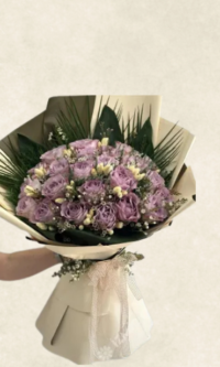 İthal 20 lila gül buketi