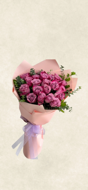 20 İthal mor gül buketi 20 İthal mor gül buketi
