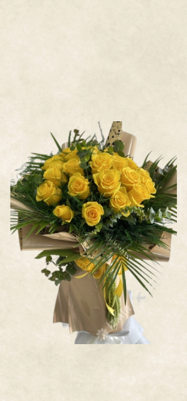 20 İthal sarı gül buketi 20 İthal sarı gül buketi
