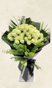 41 İthal beyaz gül gri ambalaj