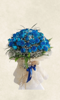 41 mavi gül buketi