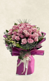 51 İthal pembe gül buketi