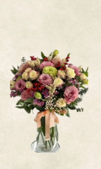 dekoratif lisyantus gül aranjmanı