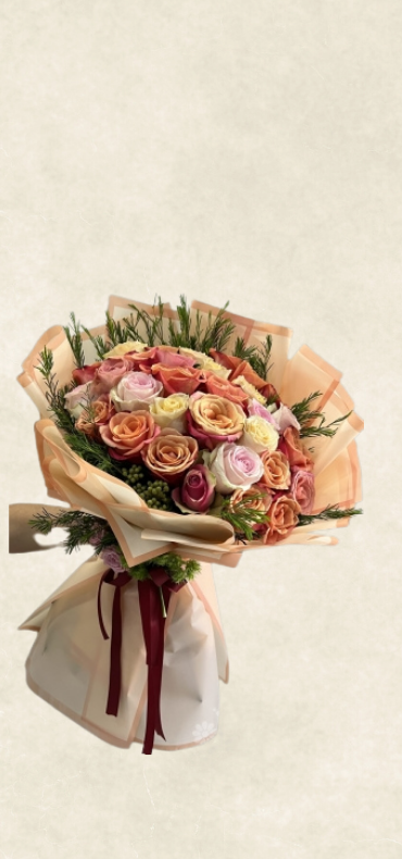 deluxe renkli gül buketi deluxe renkli gül buketi