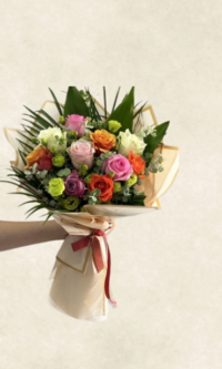 İthal renkli gül buketi