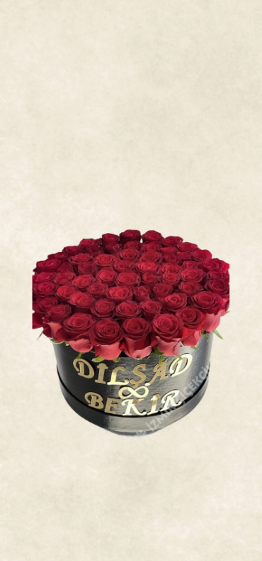 İsimli kutuda 60 gül İsimli kutuda 60 gül