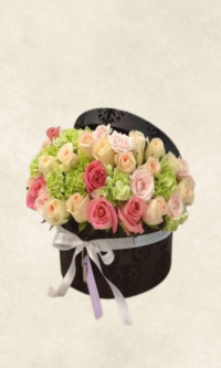 kutuda İthal ortanca ve güller