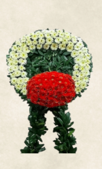 kırmızı beyaz lüks Çelenk