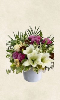 mor gül lilyum tasarım aranjmanı