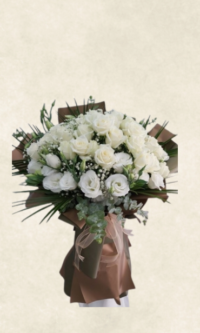 Özel 41 beyaz gül buketi