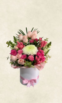 pembe gül tasarım aranjmanı