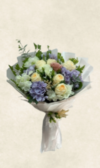 yapay ortanca gül buketi